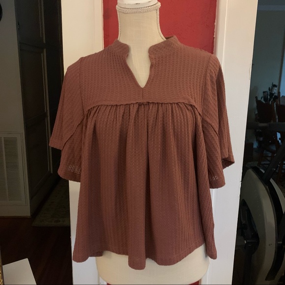 Womens Honey & Sparkle rust/pinkesh color top size small NWT - Picture 2 of 8